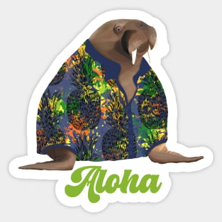 Hawaiian Walrus Aloha Sticker